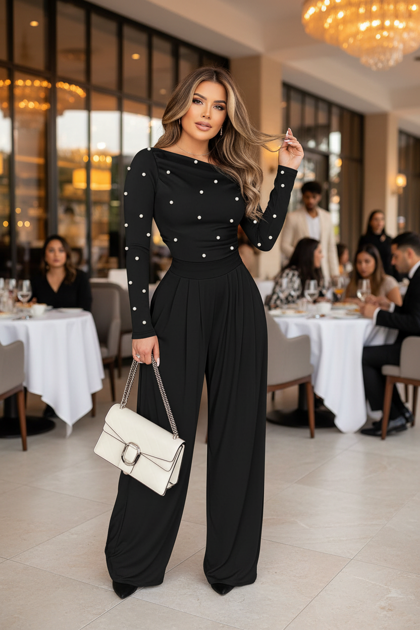Elegant Black Jumpsuit for Women | Tailored Fit & Versatile Design - Jamota