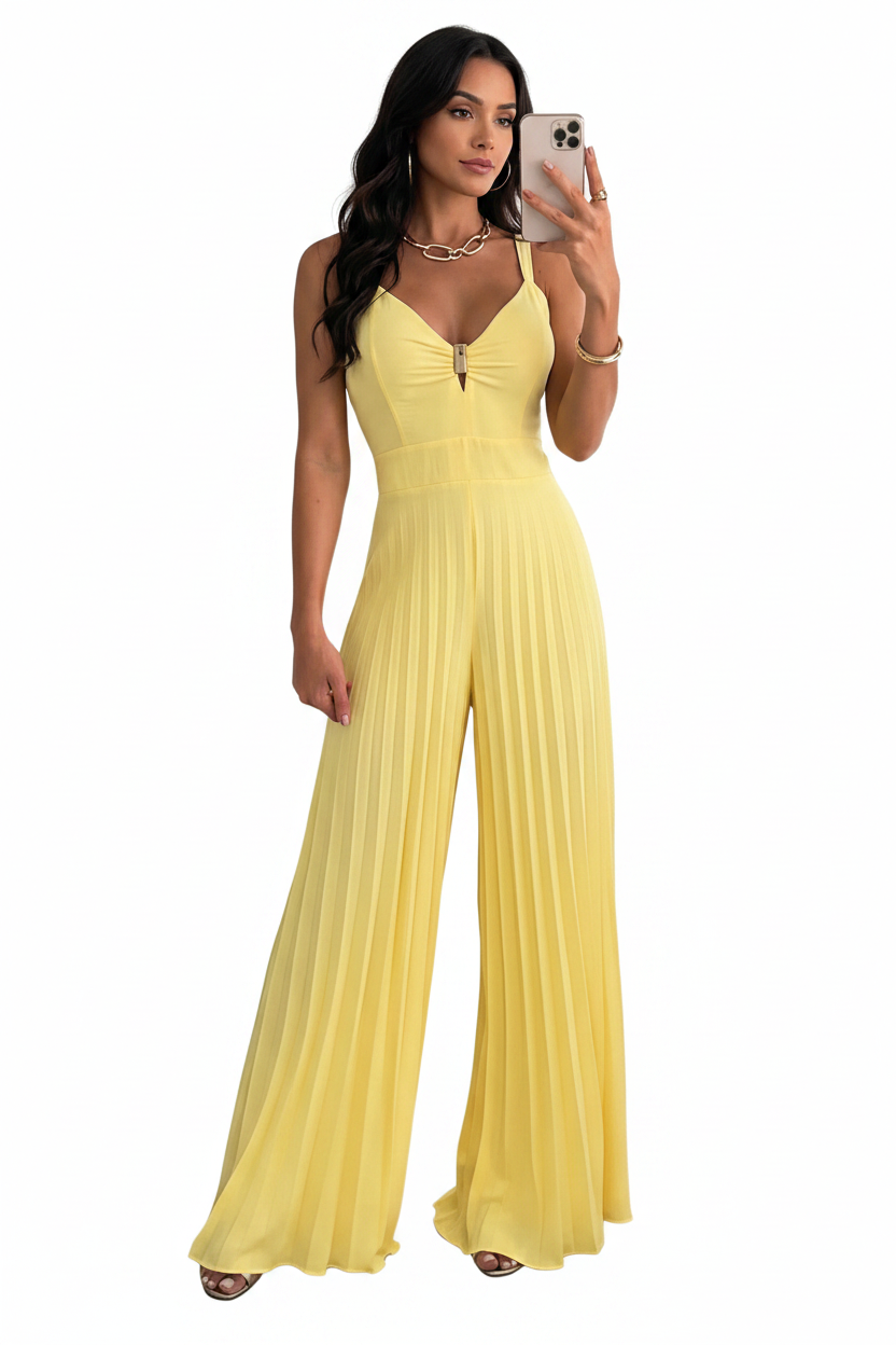 Elegant Airy Wide Leg Jumpsuit for Women | Lightweight & Versatile by Jamota One-Pieces Jumpsuits