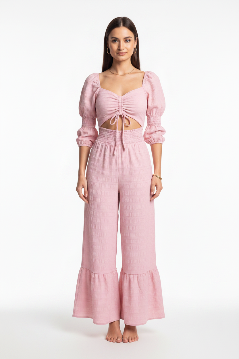 Elegant Wide-Leg Jumpsuit for Women with Pockets & Adjustable Straps by Jamota One-Pieces Jumpsuits