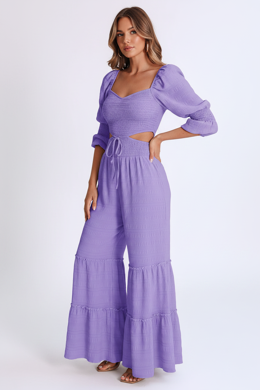 Elegant Wide-Leg Jumpsuit for Women with Pockets & Adjustable Straps by Jamota One-Pieces Jumpsuits