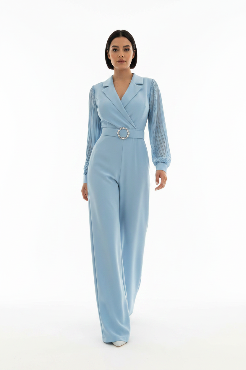 Elegant Blue Jumpsuit for Women | Tailored Fit & Comfortable Fabric - Jamota
