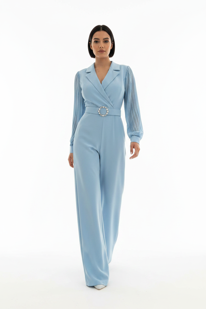 Elegant Blue Jumpsuit for Women | Tailored Fit & Comfortable Fabric - Jamota