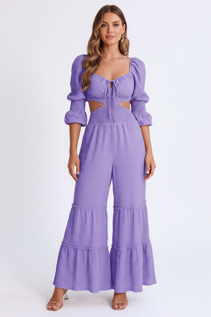Elegant Wide-Leg Jumpsuit for Women with Pockets & Adjustable Straps by Jamota One-Pieces Jumpsuits