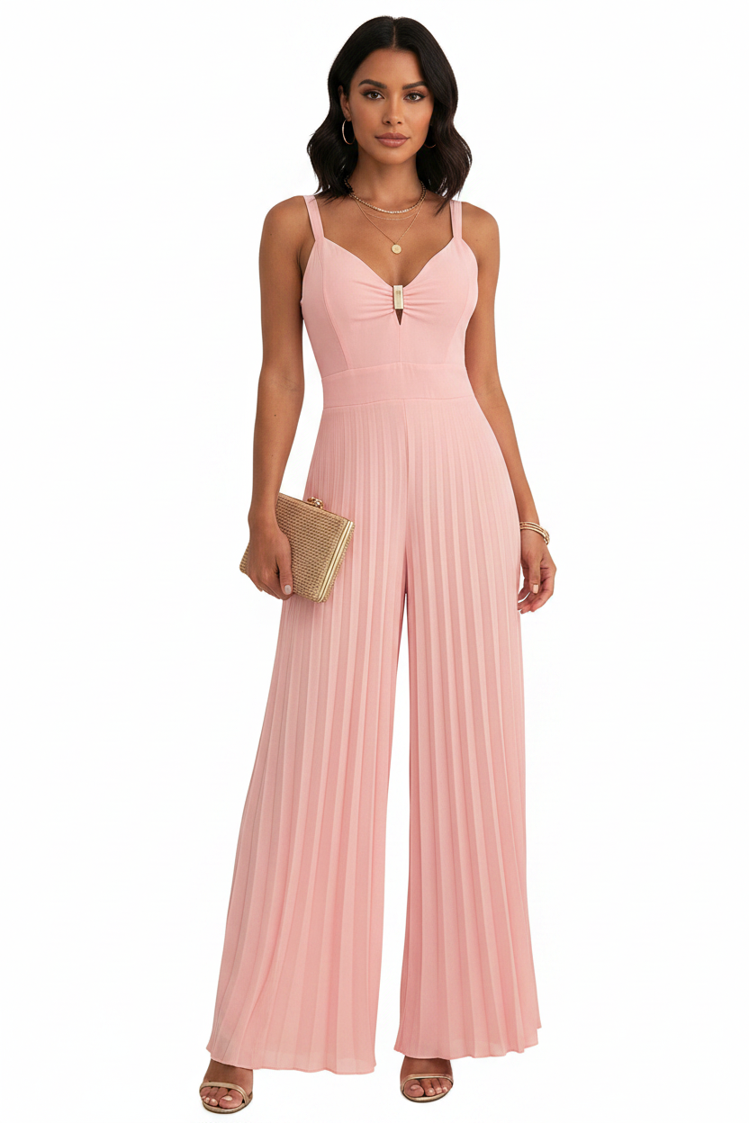 Elegant Airy Wide Leg Jumpsuit for Women | Lightweight & Versatile by Jamota One-Pieces Jumpsuits