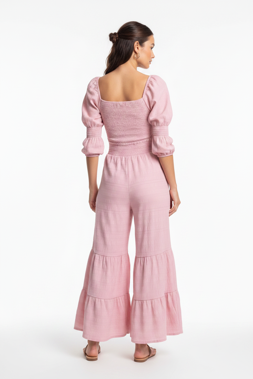 Elegant Wide-Leg Jumpsuit for Women with Pockets & Adjustable Straps by Jamota One-Pieces Jumpsuits