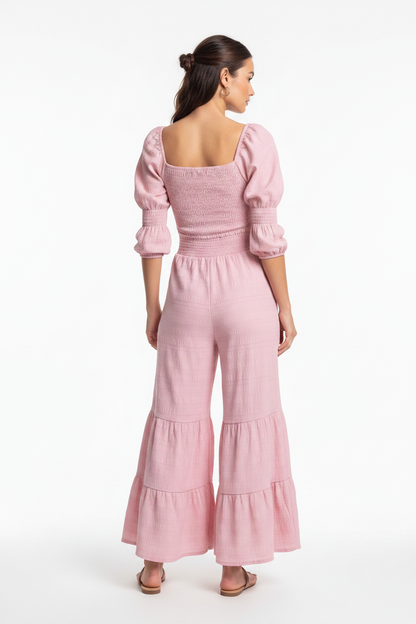Elegant Wide-Leg Jumpsuit for Women with Pockets & Adjustable Straps by Jamota One-Pieces Jumpsuits