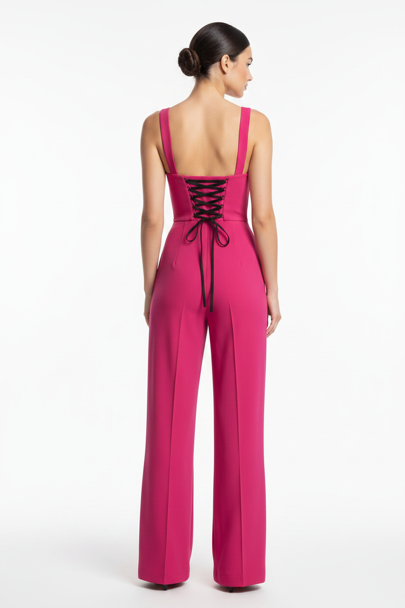 Elegant Black Women's Jumpsuit with Tailored Fit and Pockets - Jamota