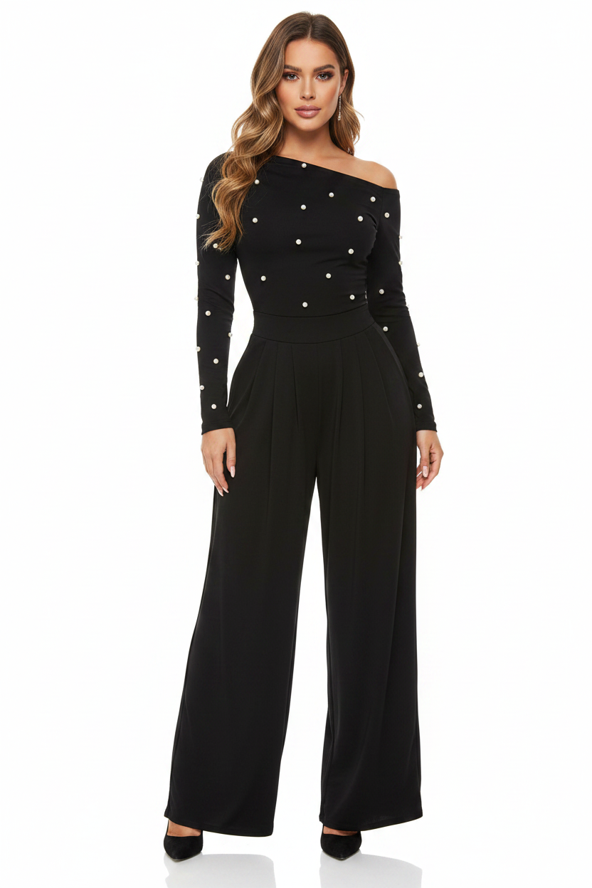Elegant Black Jumpsuit for Women | Tailored Fit & Versatile Design - Jamota
