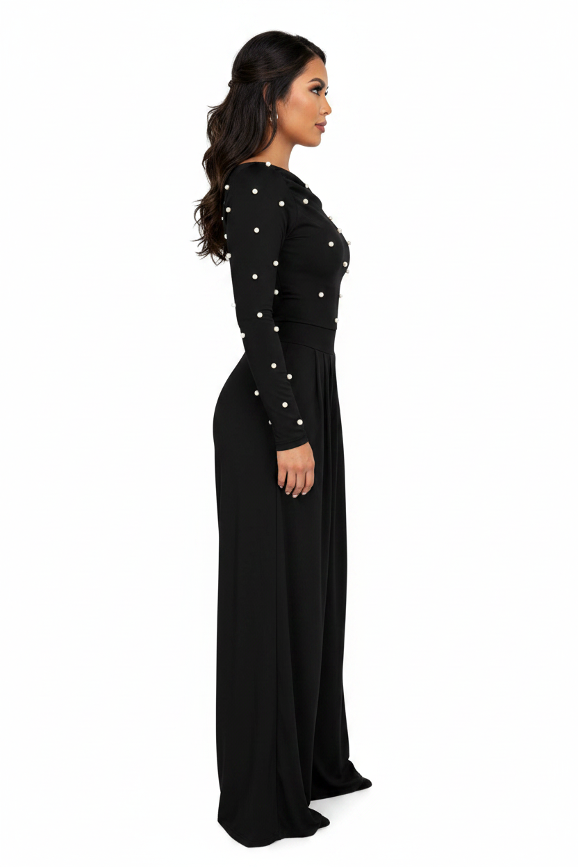 Elegant Black Jumpsuit for Women | Tailored Fit & Versatile Design - Jamota