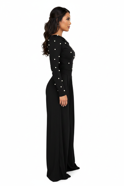 Elegant Black Jumpsuit for Women | Tailored Fit & Versatile Design - Jamota