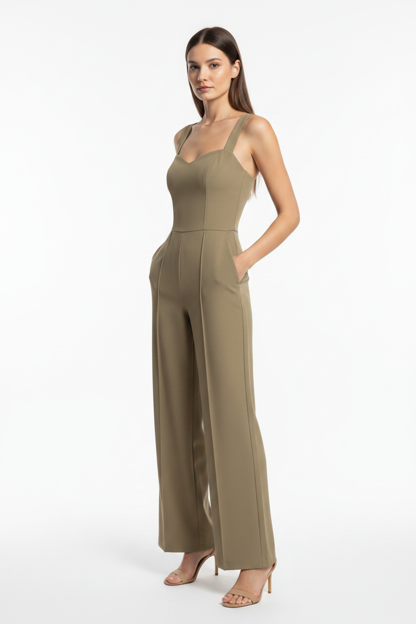 Elegant Black Women's Jumpsuit with Tailored Fit and Pockets by Jamota One-Pieces Women's Jumpsuits