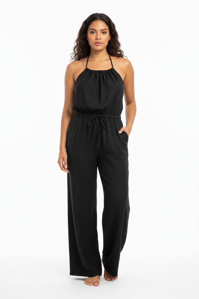 Stylish Lightweight Summer Jumpsuit with Pockets & Adjustable Straps - Jamota