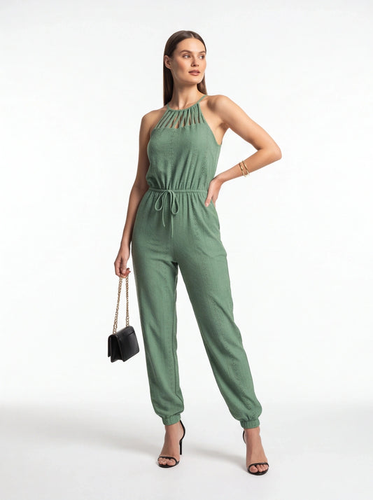 Elegant High-Waist Jumpsuit | Breathable Fabric & Flattering Fit - Jamota