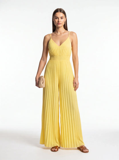 Elegant Airy Wide Leg Jumpsuit for Women | Lightweight & Versatile by Jamota One-Pieces Jumpsuits