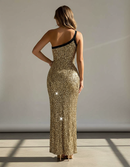 Glamorous Sequin Bodycon Midi Dress with Stretch Fit and Elegant Design - Jamota