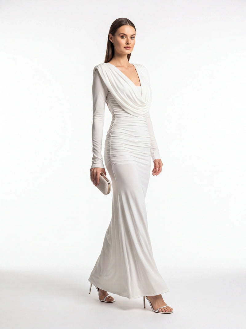 Elegant Backless Black Maxi Dress with Adjustable Straps & Flowing Sil by Jamota Dresses Dresses