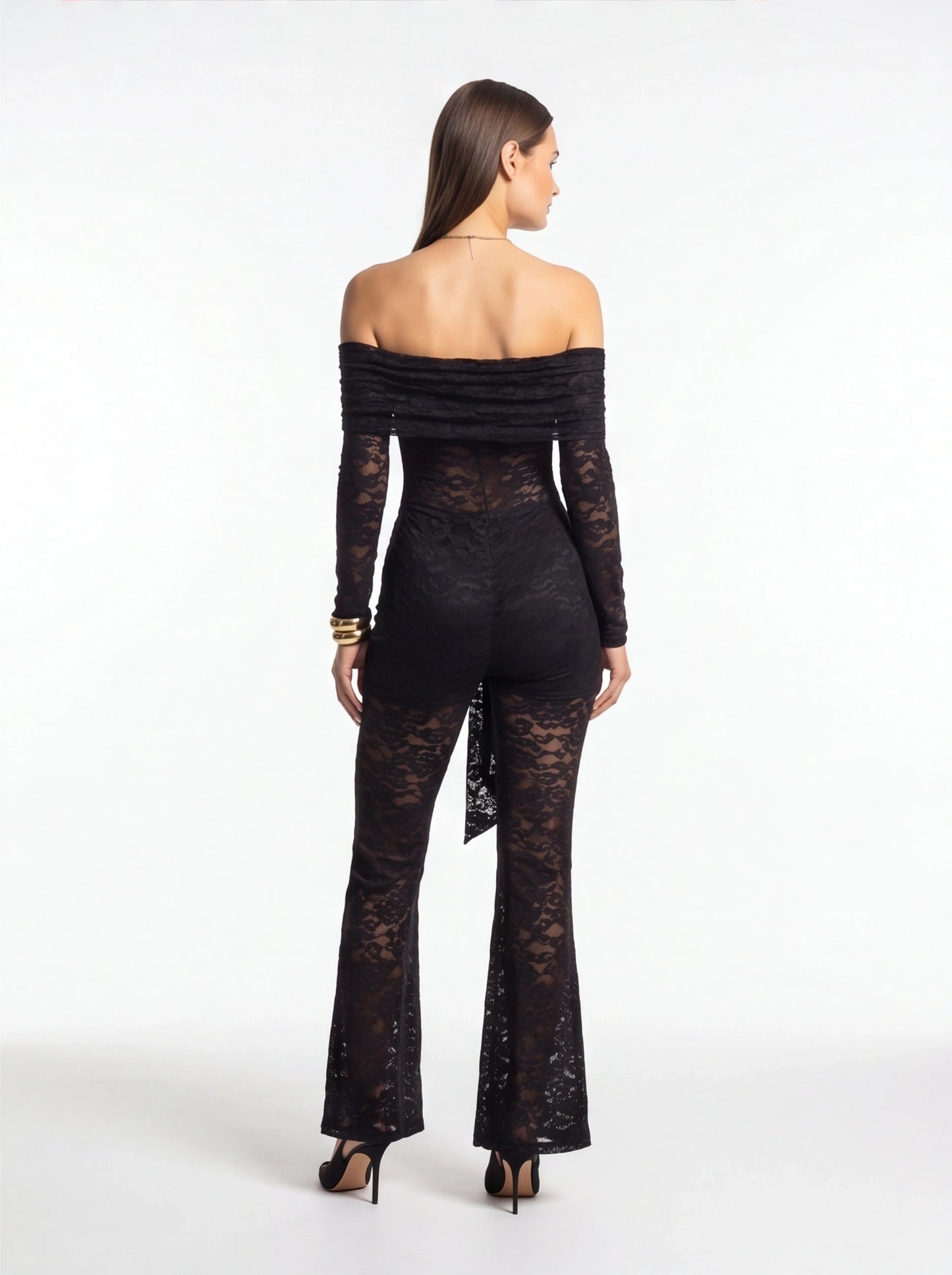 Elegant Black Lace Jumpsuit with Sleeveless Design and Flattering Fit by Jamota One-Pieces Jumpsuits