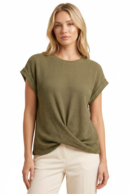 Relaxed Textured Women's T-Shirt with Breathable Fabric & Easy Fit by Jamota T-Shirts T-Shirts