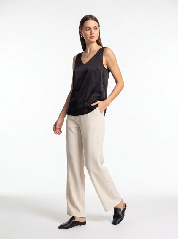 Chic Lightweight Draped Tank Top with Elegant Flow and Versatile Style