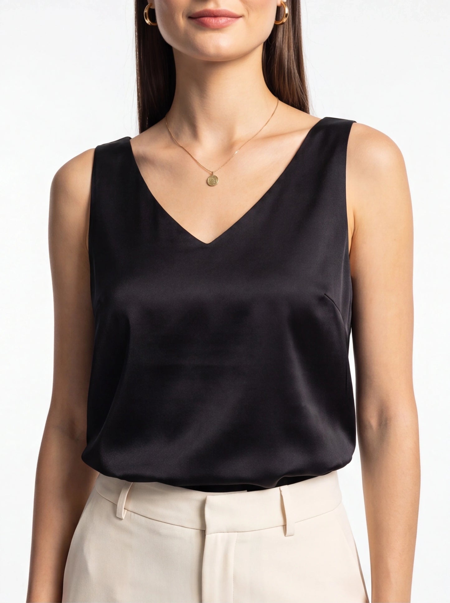 Chic Lightweight Draped Tank Top with Elegant Flow and Versatile Style