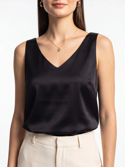 Chic Lightweight Draped Tank Top with Elegant Flow and Versatile Style