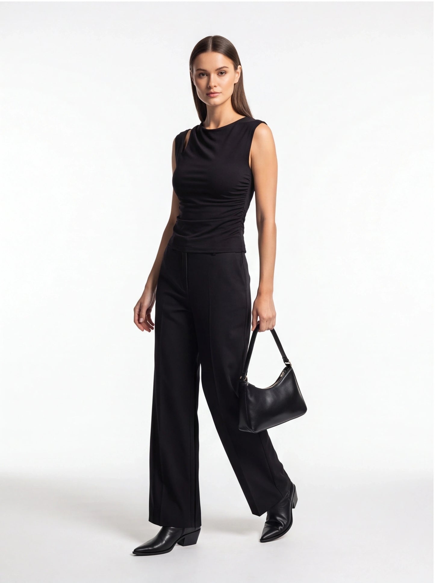 Chic Asymmetrical Women's Top with Elegant Design and Versatile Fit
