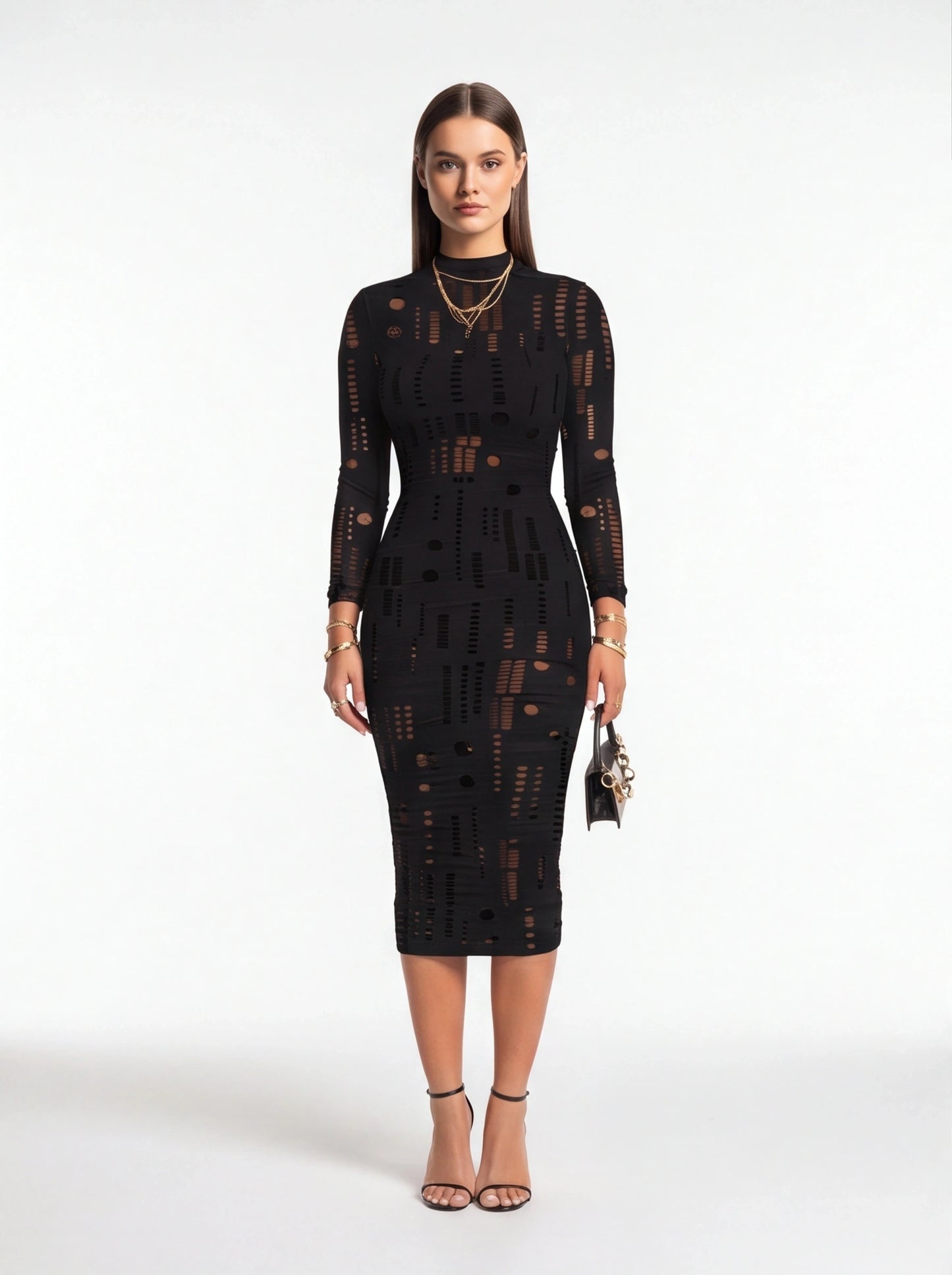 Stylish Bodycon Cocktail Dress with Sleeveless Design and Stretch Fit