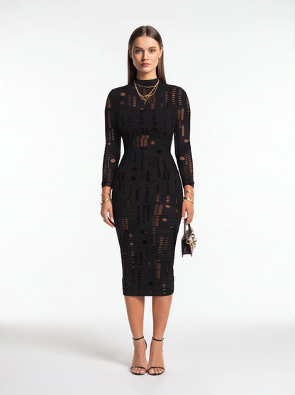 Stylish Bodycon Cocktail Dress with Sleeveless Design and Stretch Fit