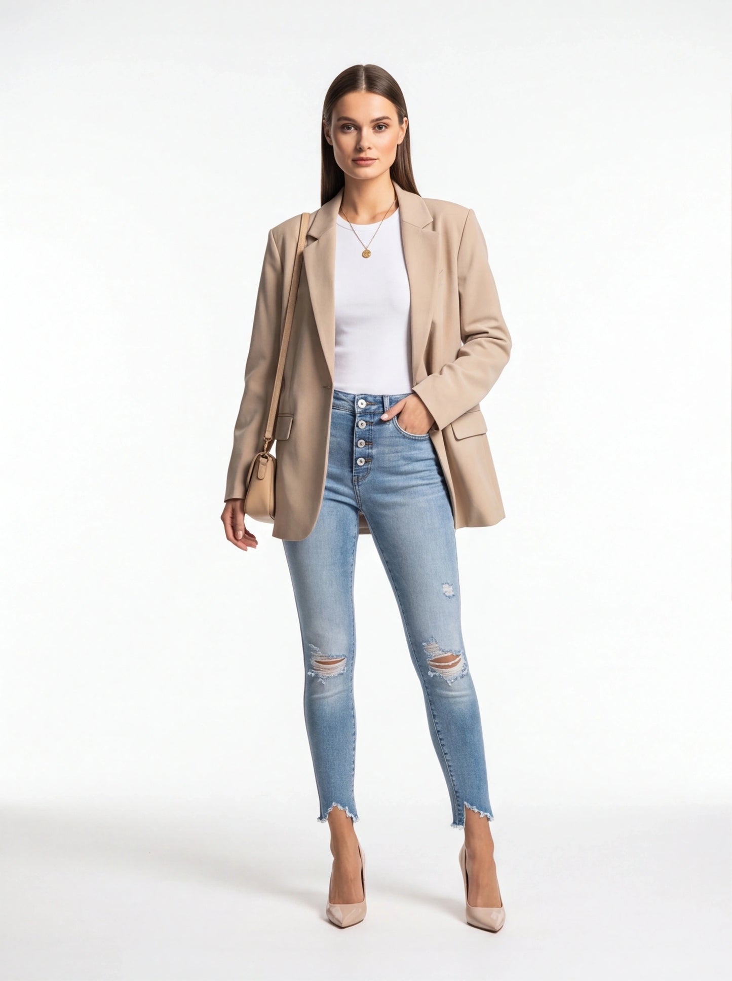Stylish Ripped Denim Pants for Women | High-Waisted & Comfortable Fit