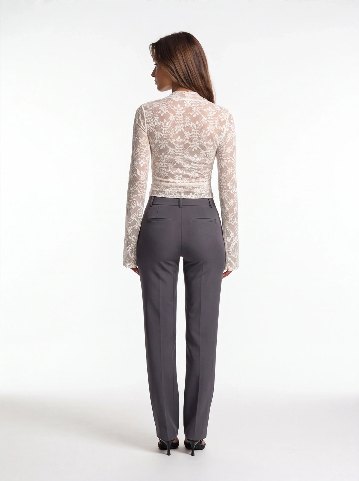 Elegant Romantic Lace Women's Top with Sheer Sleeves and Soft Lining by Jamota Clothing Tops Women's Tops
