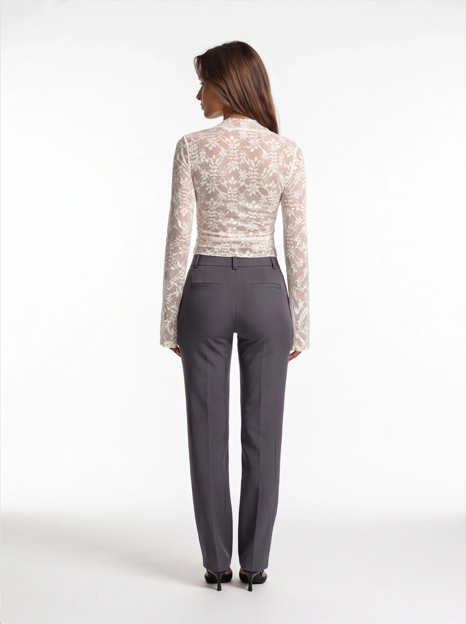 Elegant Romantic Lace Women's Top with Sheer Sleeves and Soft Lining by Jamota Clothing Tops Women's Tops