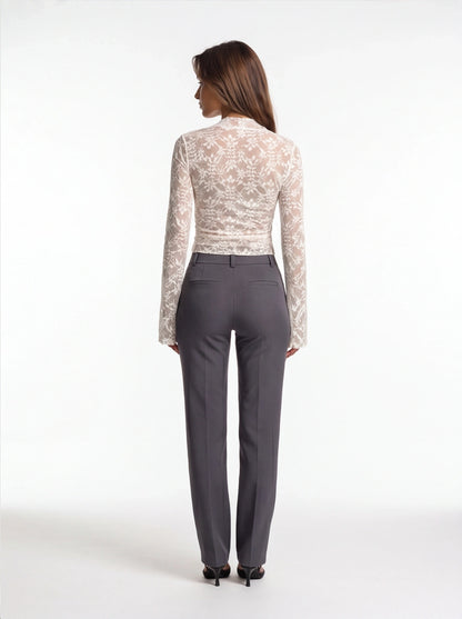 Elegant Romantic Lace Women's Top with Sheer Sleeves and Soft Lining by Jamota Clothing Tops Women's Tops