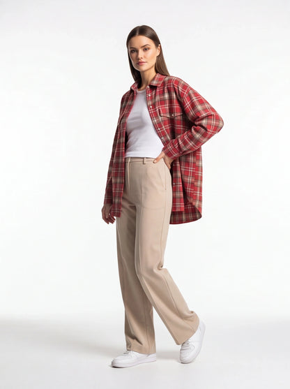 Stylish Relaxed Flannel Overshirt | Soft Fabric & Versatile Design - Jamota