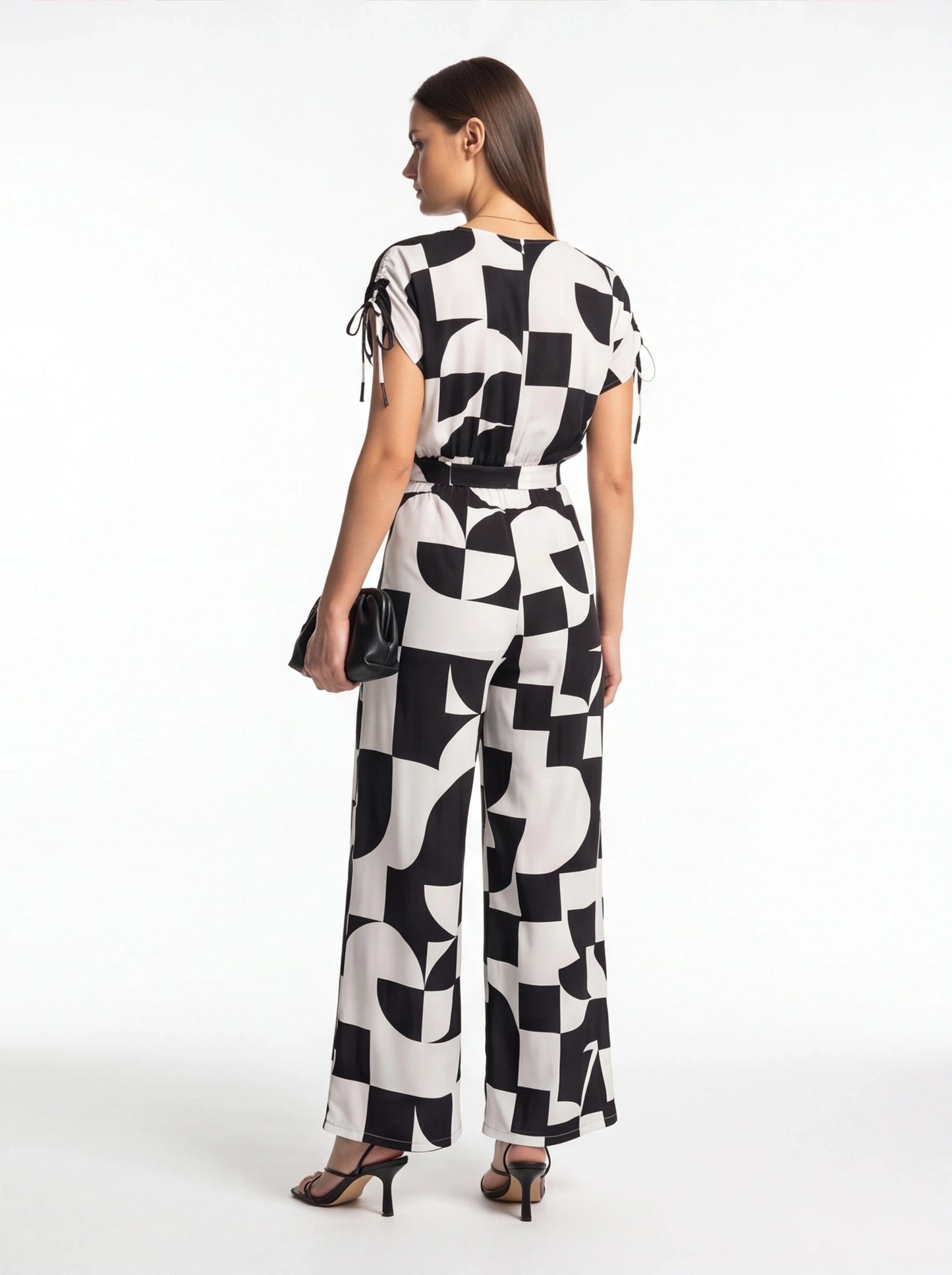 Stylish Geometric Casual Jumpsuit with Pockets and Adjustable Straps by Jamota One-Pieces Jumpsuits & Rompers