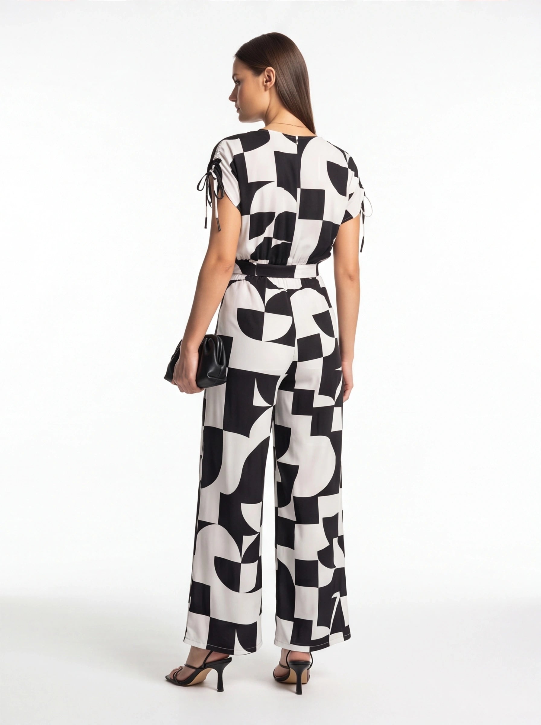 Stylish Geometric Casual Jumpsuit with Pockets and Adjustable Straps by Jamota One-Pieces Jumpsuits & Rompers