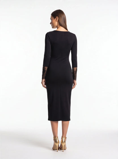 Elegant Chic Evening Dress with Lace Details and Flattering Fit by Jamota Dresses Women’s Dresses