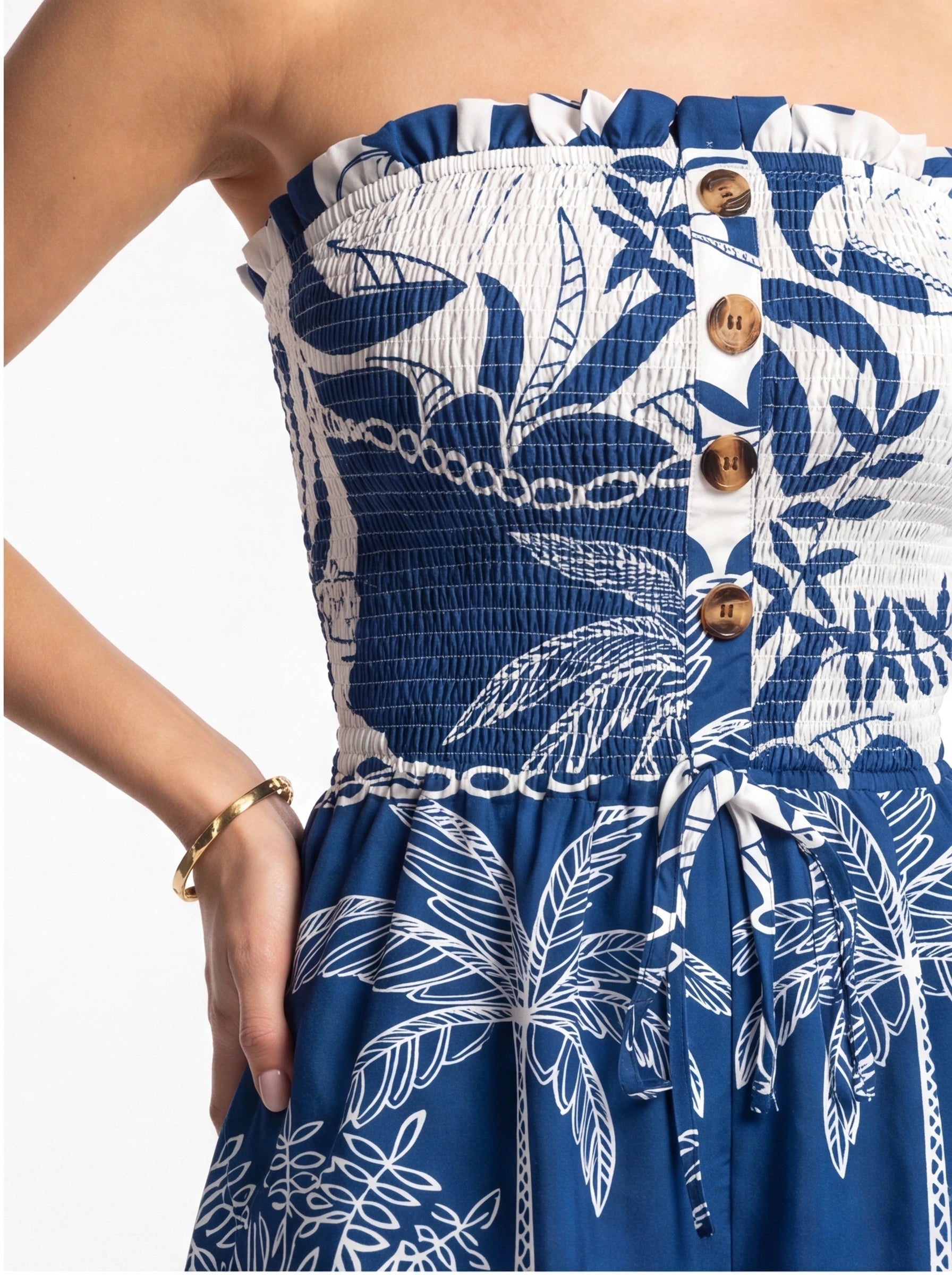 Vibrant Floral Women's Summer Romper with Adjustable Straps & Pockets by Jamota One-Pieces Rompers
