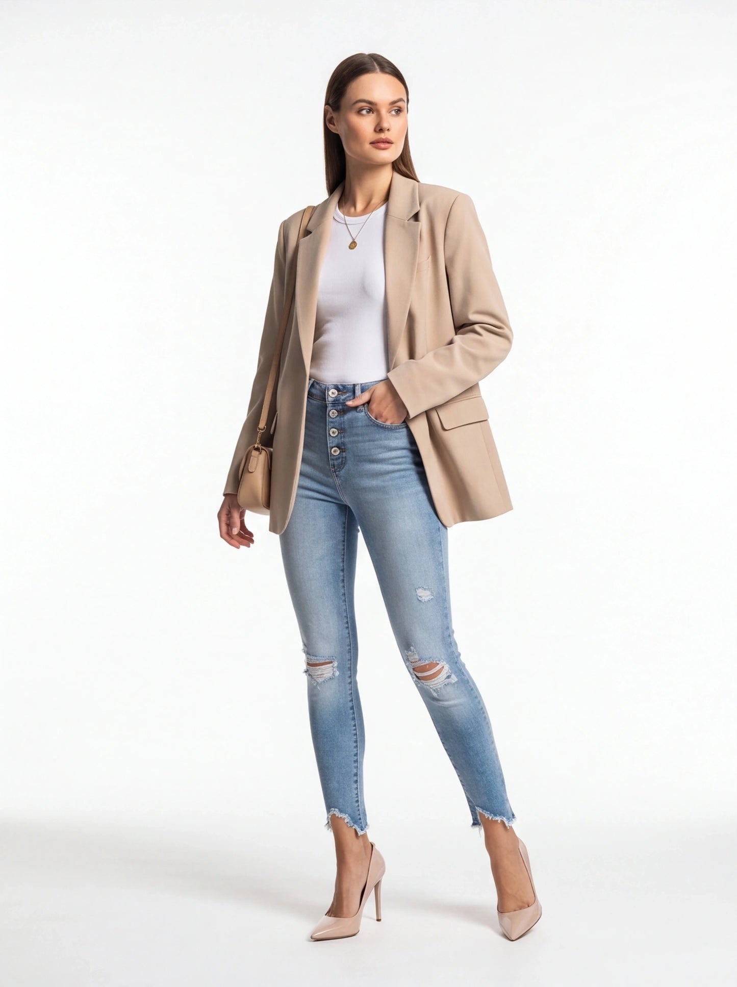 Stylish Ripped Denim Pants for Women | High-Waisted & Comfortable Fit