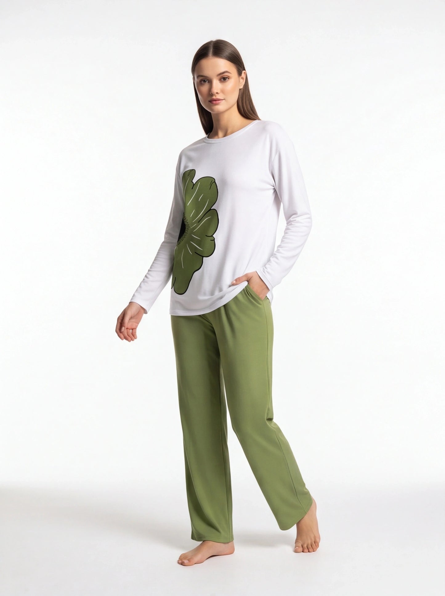 Floral Pajama Set for Women | Soft Fabric & Elastic Waist Pants by Jamota Pajamas Pajamas
