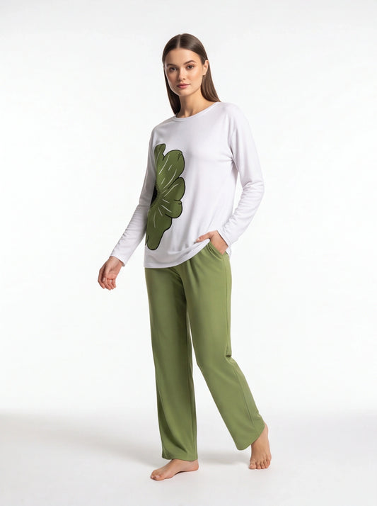 Floral Pajama Set for Women | Soft Fabric & Elastic Waist Pants by Jamota Pajamas Pajamas