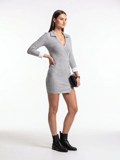 Stylish Ribbed Bodycon Mini Dress with Stretch Fabric and Sleeveless D by Jamota Dresses Casual Dresses