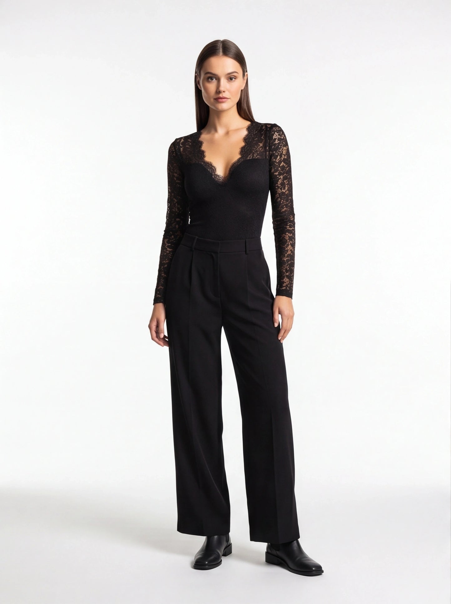 Elegant Sheer Long Sleeve Blouse with Button Details & Relaxed Fit - Jamota