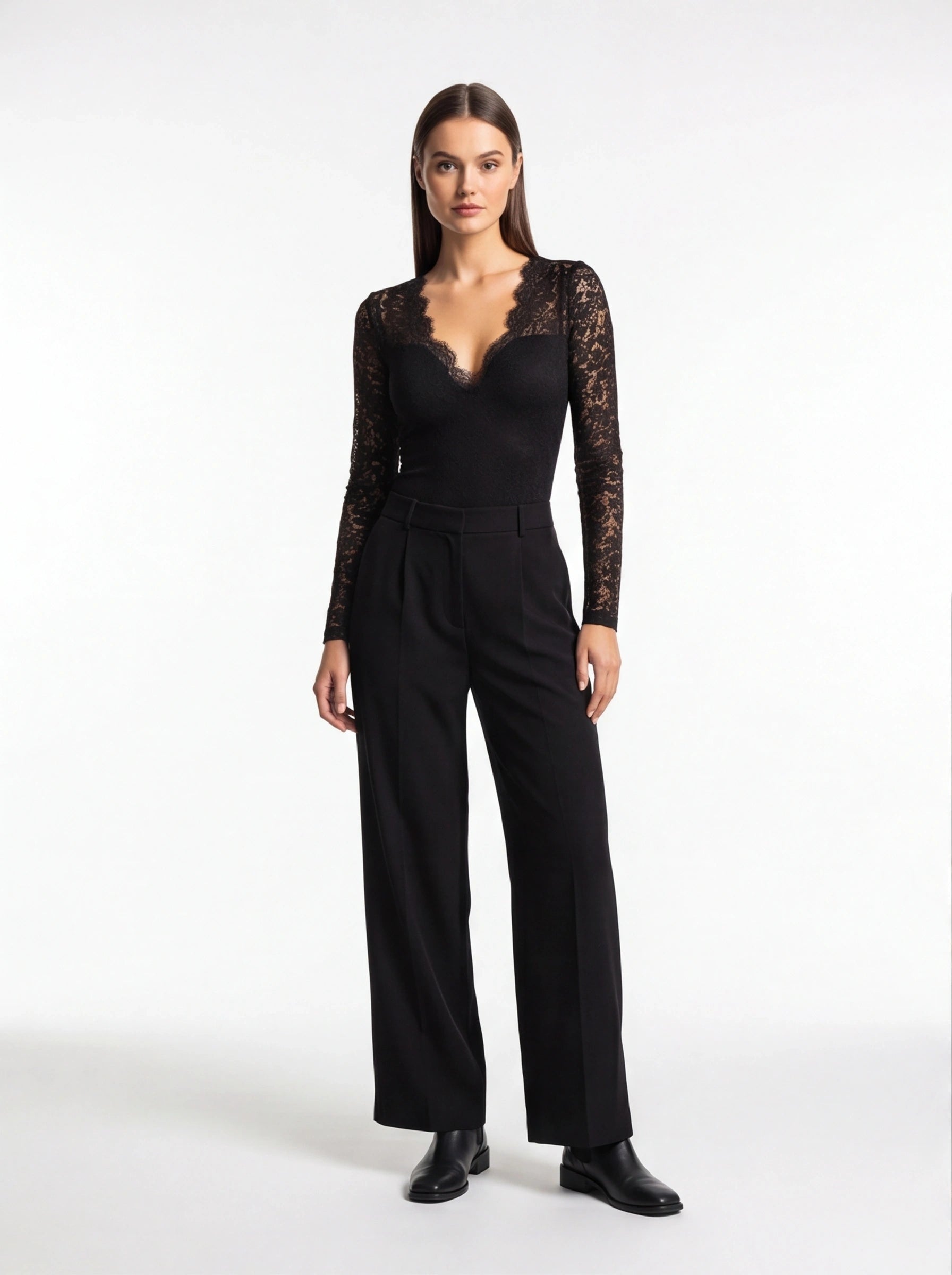 Elegant Sheer Long Sleeve Blouse with Button Details & Relaxed Fit - Jamota