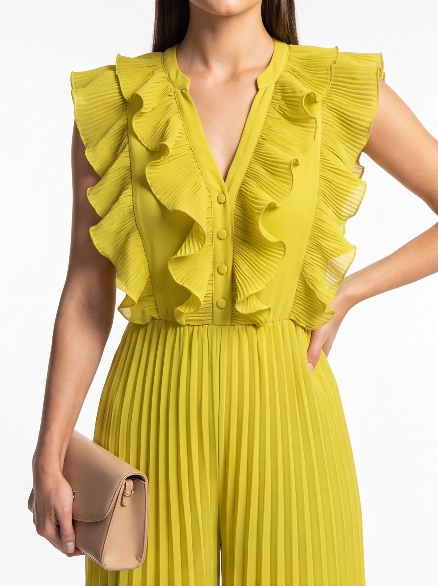 Lightweight Wide-Leg Jumpsuit with Pockets by Jamota One-Pieces Jumpsuits