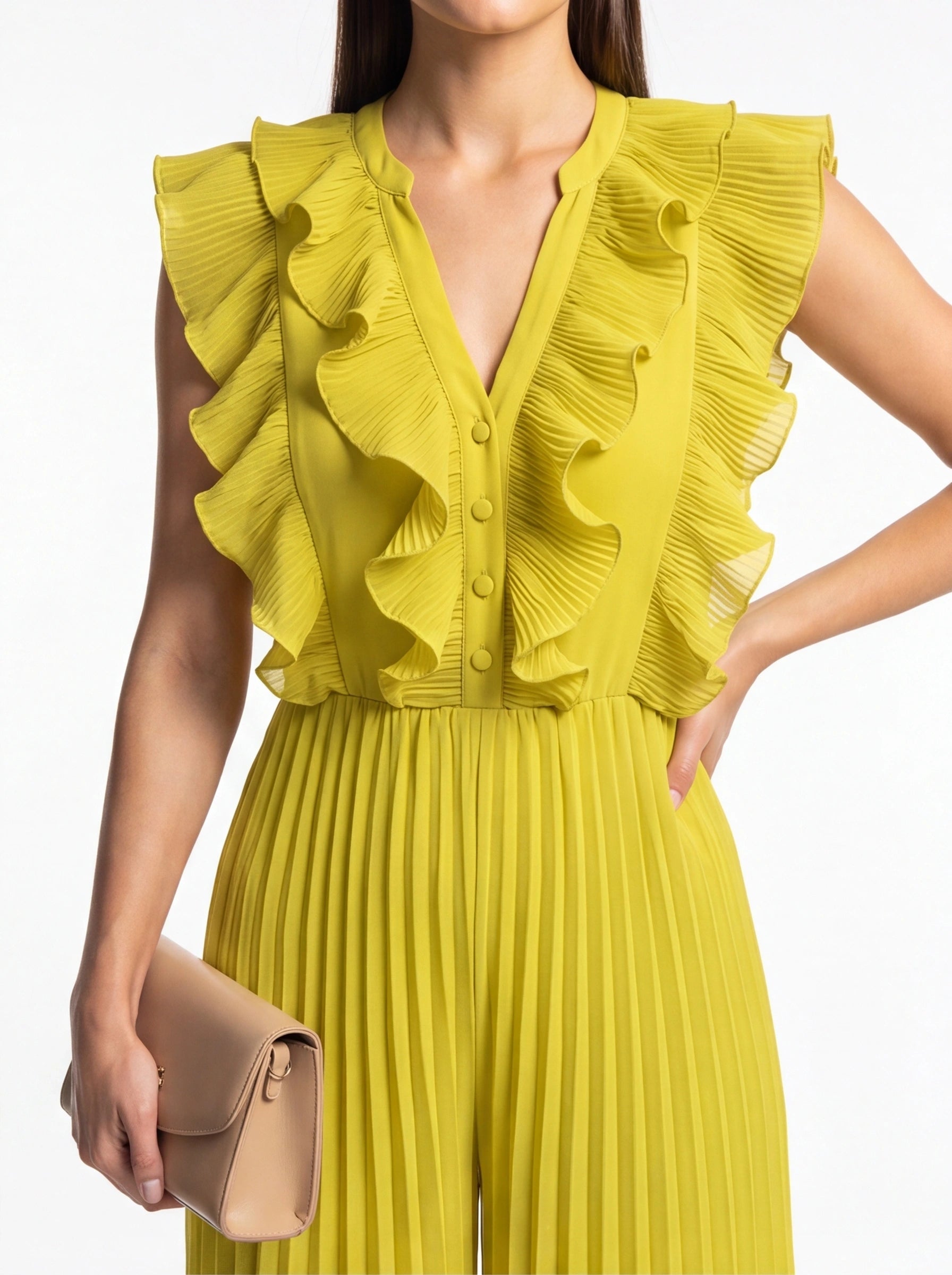Lightweight Wide-Leg Jumpsuit with Pockets by Jamota One-Pieces Jumpsuits