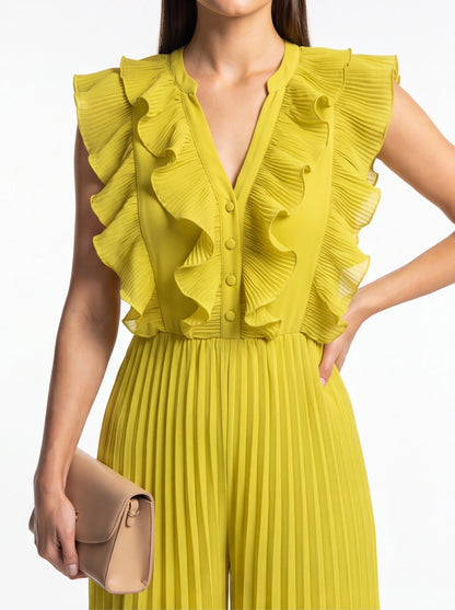 Lightweight Wide-Leg Jumpsuit with Pockets by Jamota One-Pieces Jumpsuits