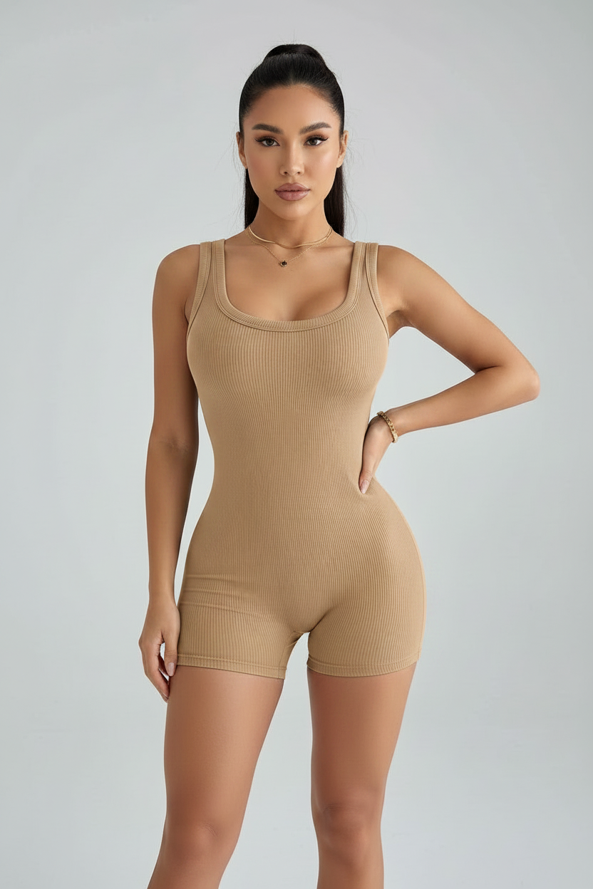 Elegant Comfortable Yoga Romper with Stretch Fabric and Adjustable Str by Jamota Activewear Women's Activewear