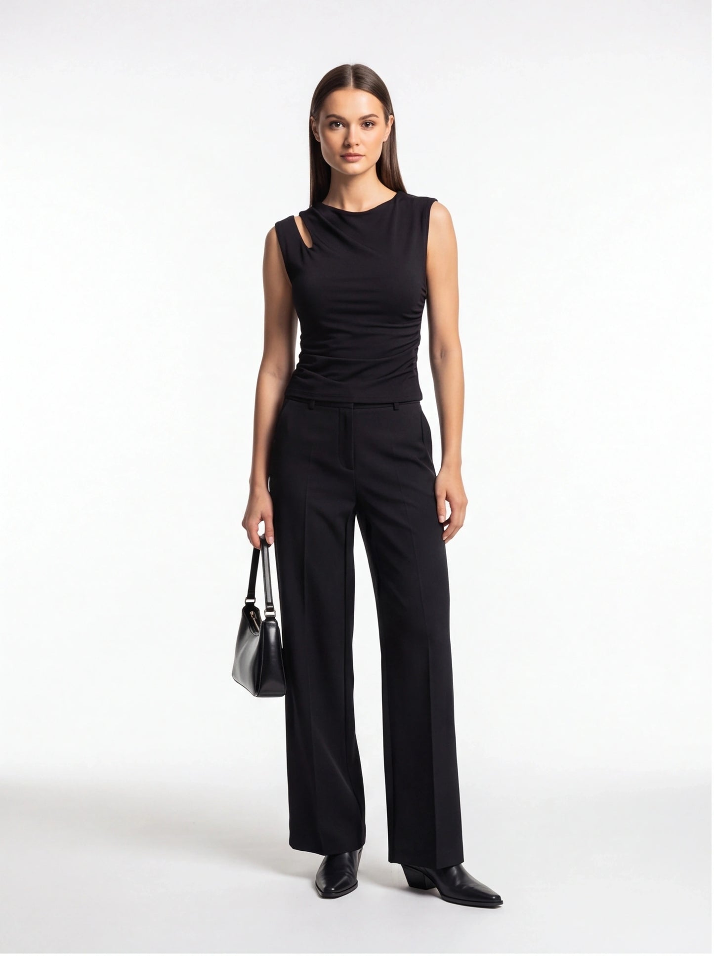 Chic Asymmetrical Women's Top with Elegant Design and Versatile Fit