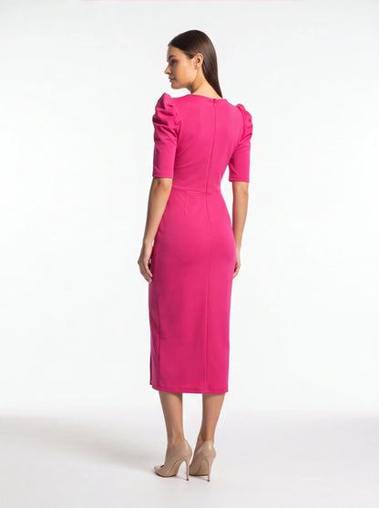 Chic Floral Bodycon Cocktail Dress with Elegant Fit and Stretch Fabric by Jamota Dresses Casual Dresses