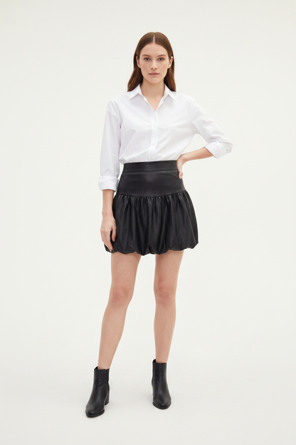 Black Mini Skirt Bubble Silhouette by Jamota Skirts Skirts